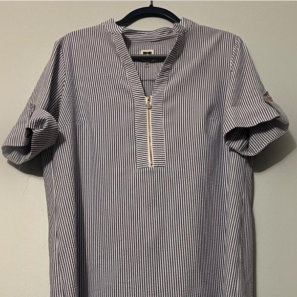 Anne Klein blue white striped dress Size 14 - Picture 3 of 7